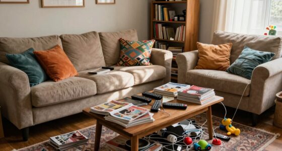 living room clutter tendency