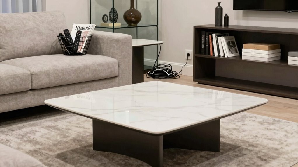 minimalist living room organization