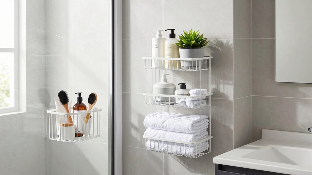 no drill bathroom storage
