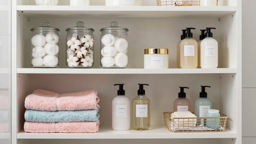 organize bathroom essentials systematically