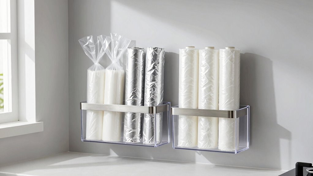 organize kitchen wrapping supplies
