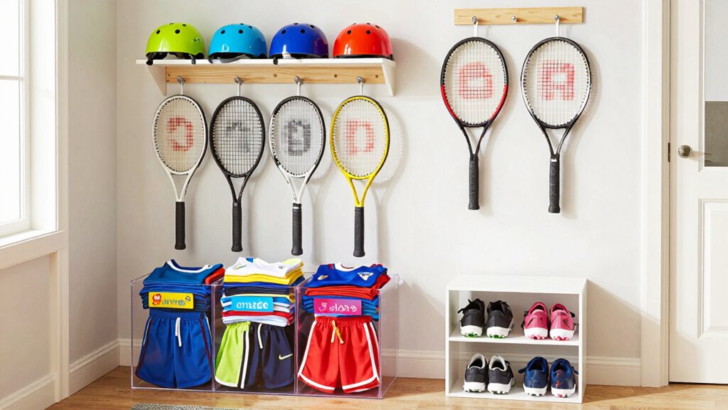 organize sports gear efficiently