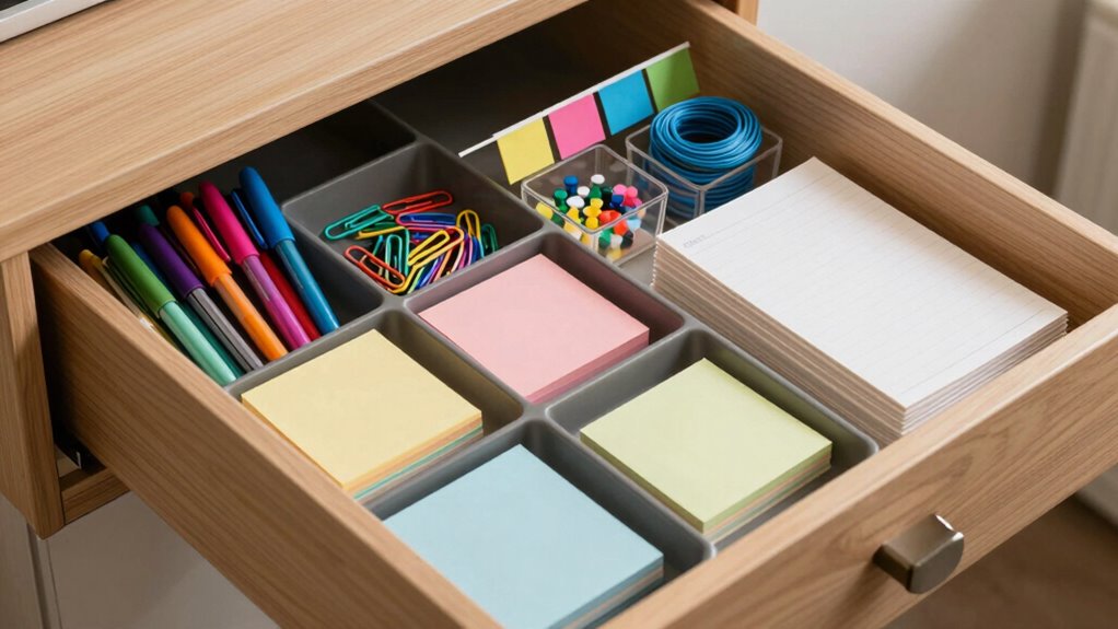 organize supplies in drawers
