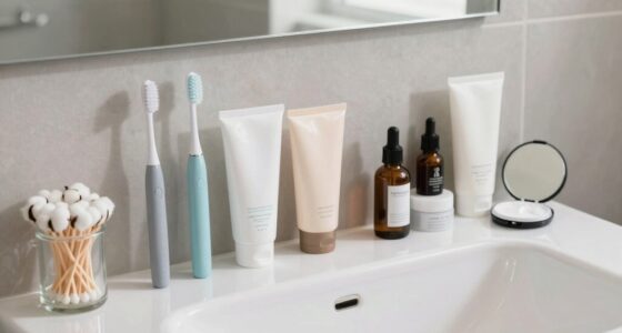 organize toiletries by routine
