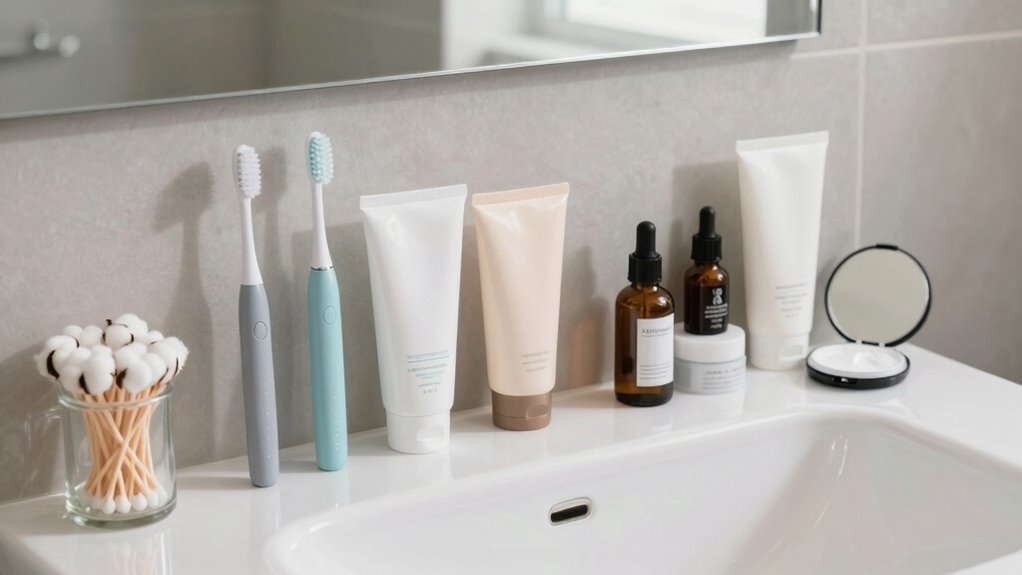 organize toiletries by routine