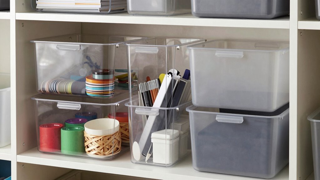 organize with transparent containers