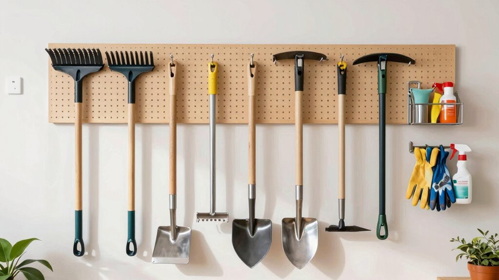 organized accessible garden tool storage