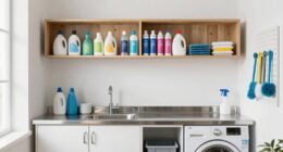 organized cleaning supply station