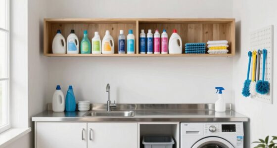 organized cleaning supply station
