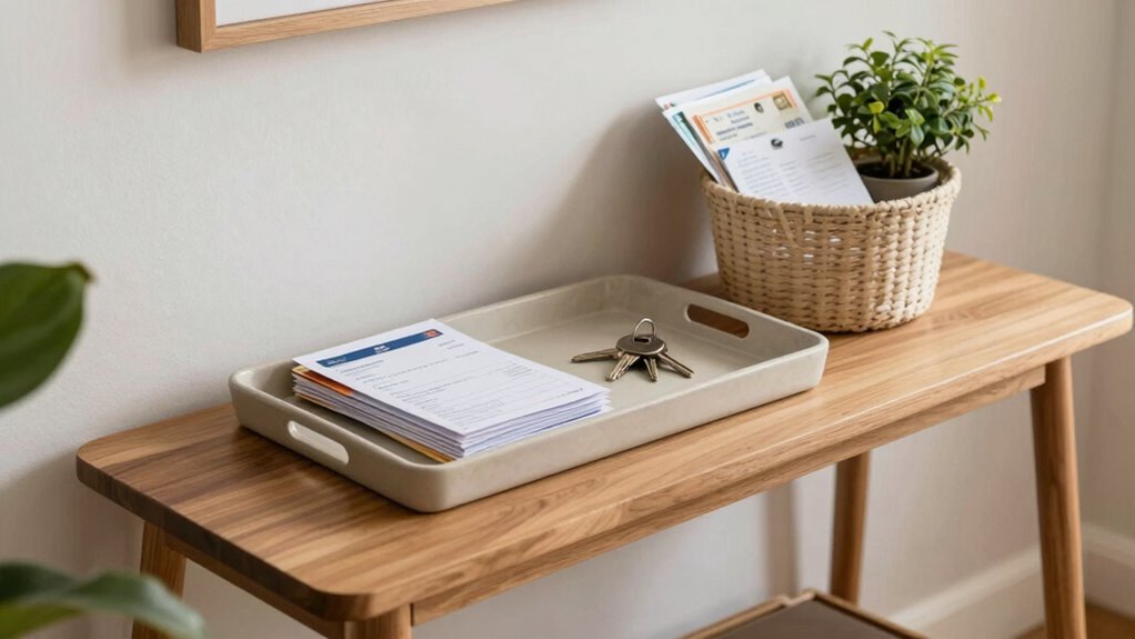 organized entryway for papers