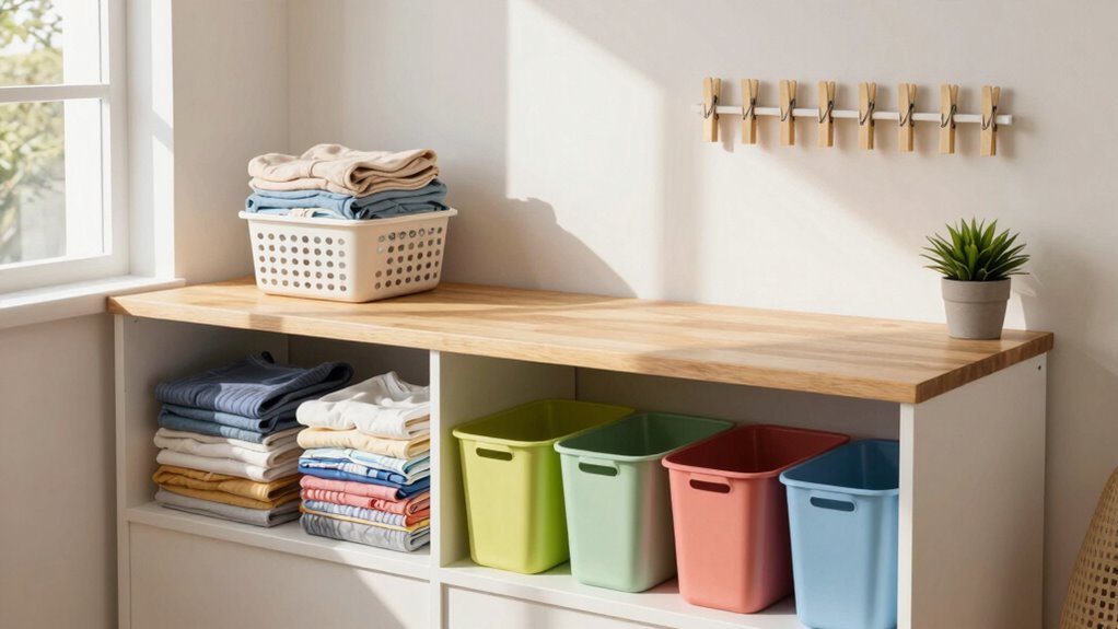 organized ergonomic laundry station