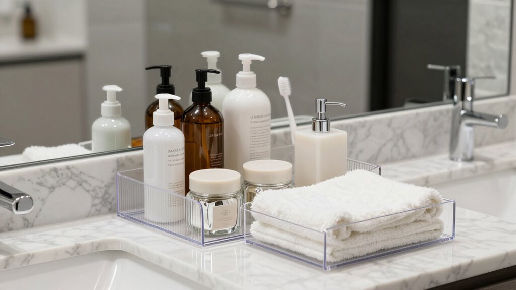 organized functional bathroom storage
