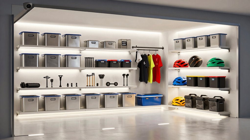 organized garage storage zones