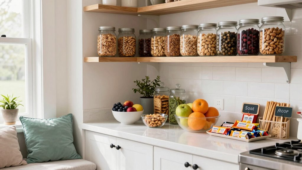 organized healthy snack station