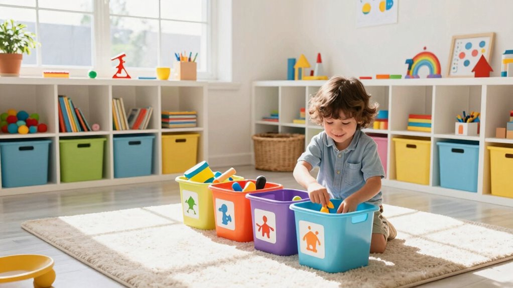 organized kids cleanup zones