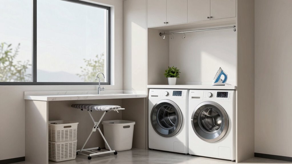 organized laundry room zones