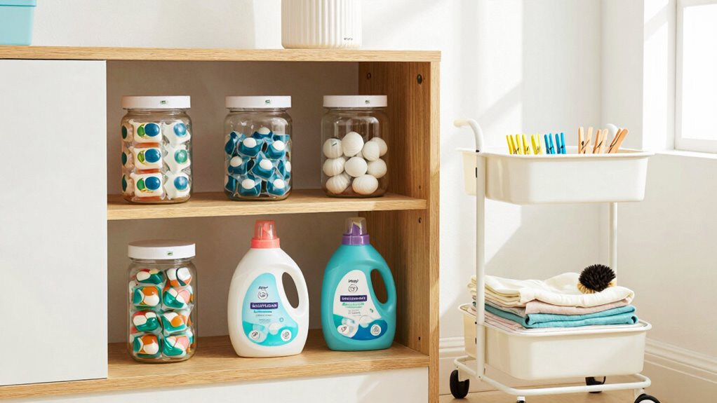 organized laundry supplies improve efficiency