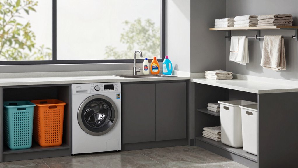 organized laundry zones enhance efficiency