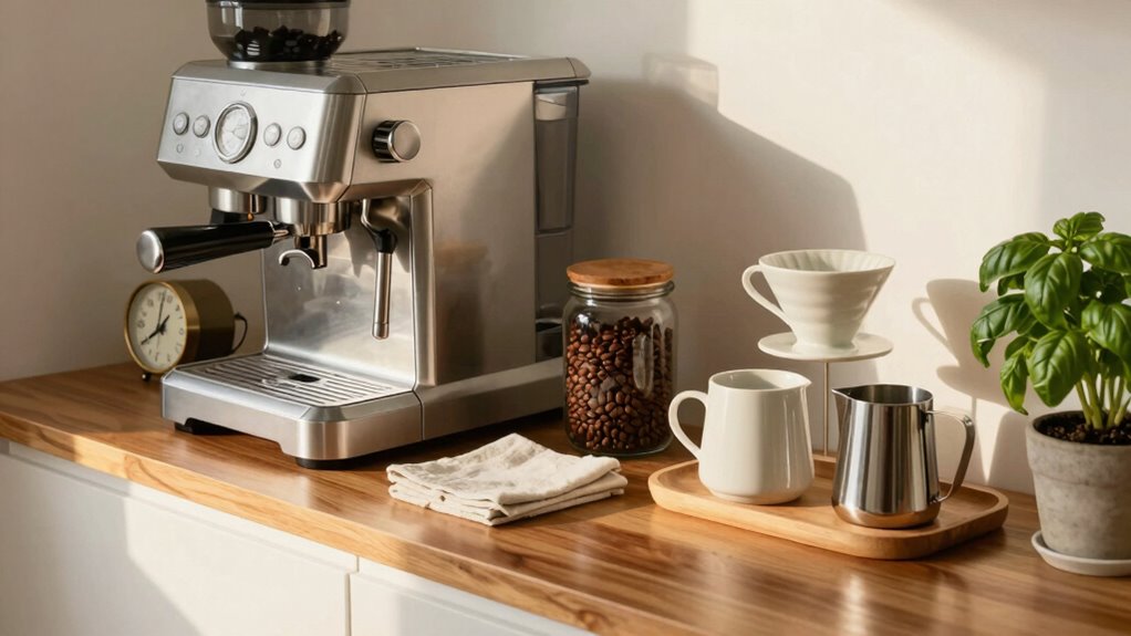 organized morning coffee station