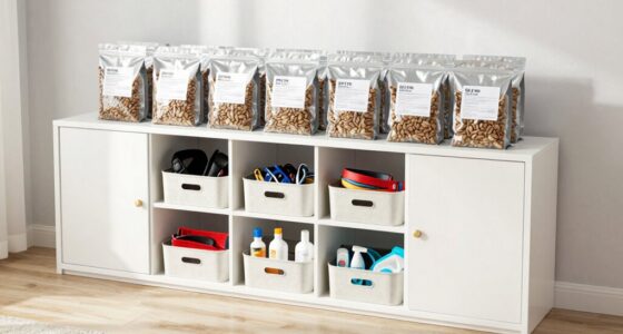 organized pet supply storage