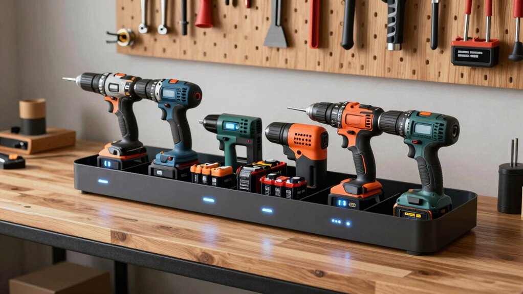 organized power tool charging