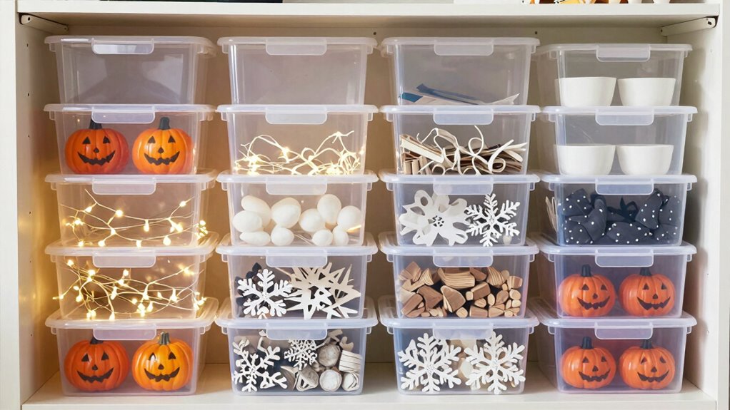 organized seasonal decor storage