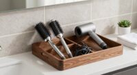 organized shared bathroom storage