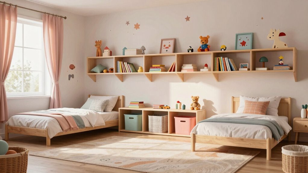 shared kids room organization