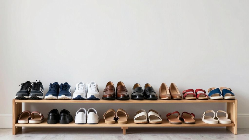 shoes organized floor clear