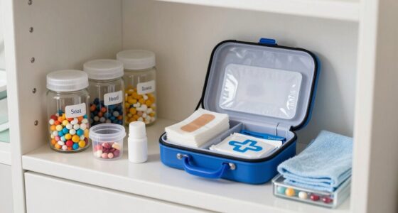 sorted medical supplies storage