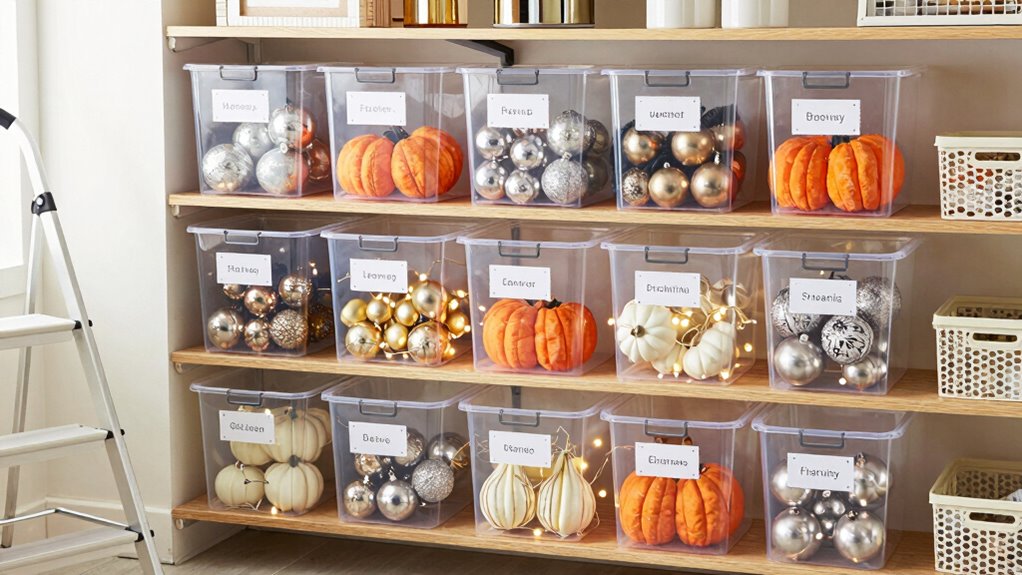 tidy seasonal decor storage