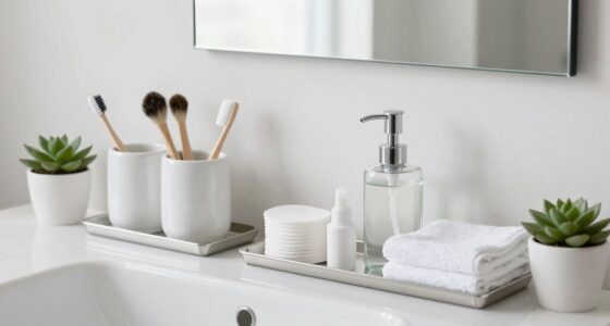 weekly bathroom counter organization